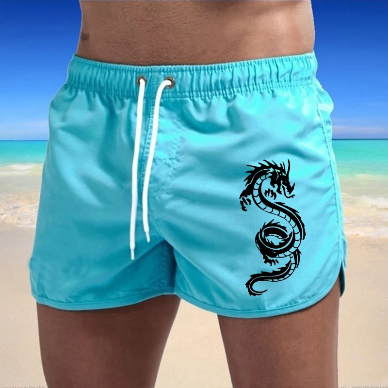 Trunk Breathable Men - Dragon Print Summer Swimming Trunks Sports