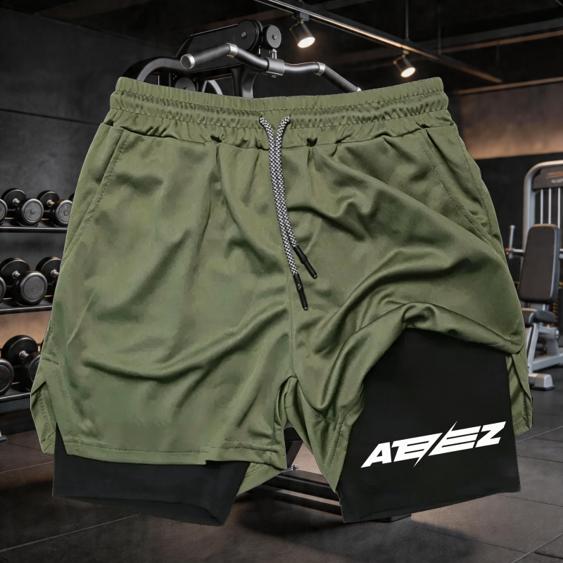 Cross Print 2 in 1 Workout Run - Compression Shorts Athletes incelemesi ve fiyatı
