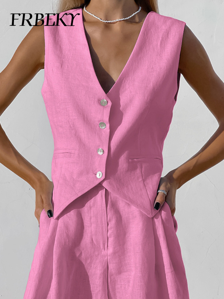 New Cotton Linen Vest Short Se - Sleeveless Undershirt incelemesi ve fiyatı