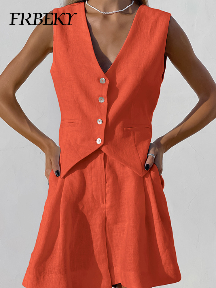 New Cotton Linen Vest Short Se - Sleeveless Undershirt incelemesi ve fiyatı