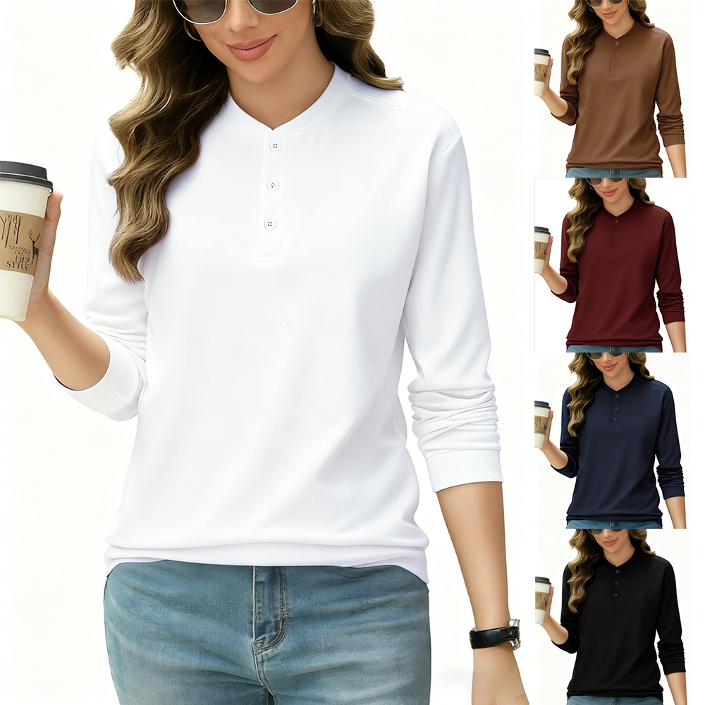 2026 NEW Solid Cotton Henley S - Undershirt Crew Neck incelemesi ve fiyatı