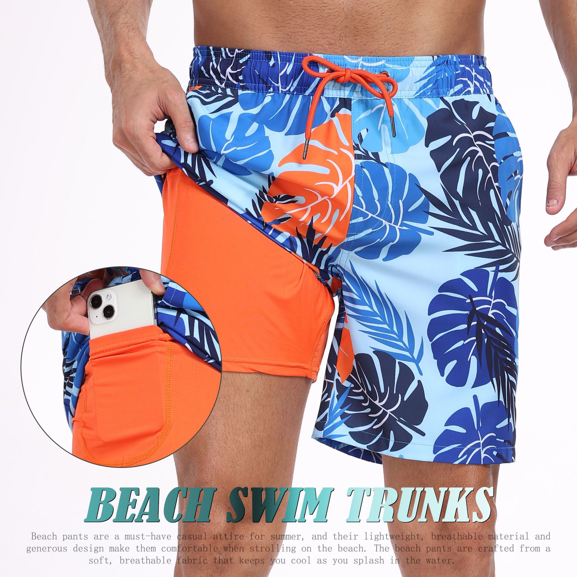 Mens Shark Pattern 2 in 1 Boar - Long Leg Trunk Men incelemesi ve fiyatı