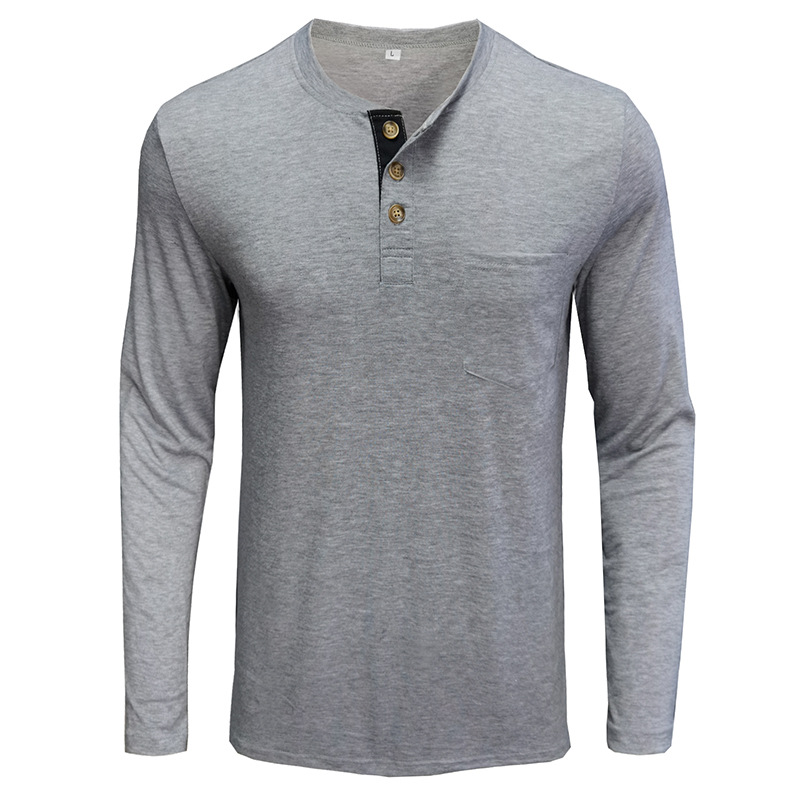Men's Long Sleeve Henley Style - Undershirt Crew Neck incelemesi ve fiyatı