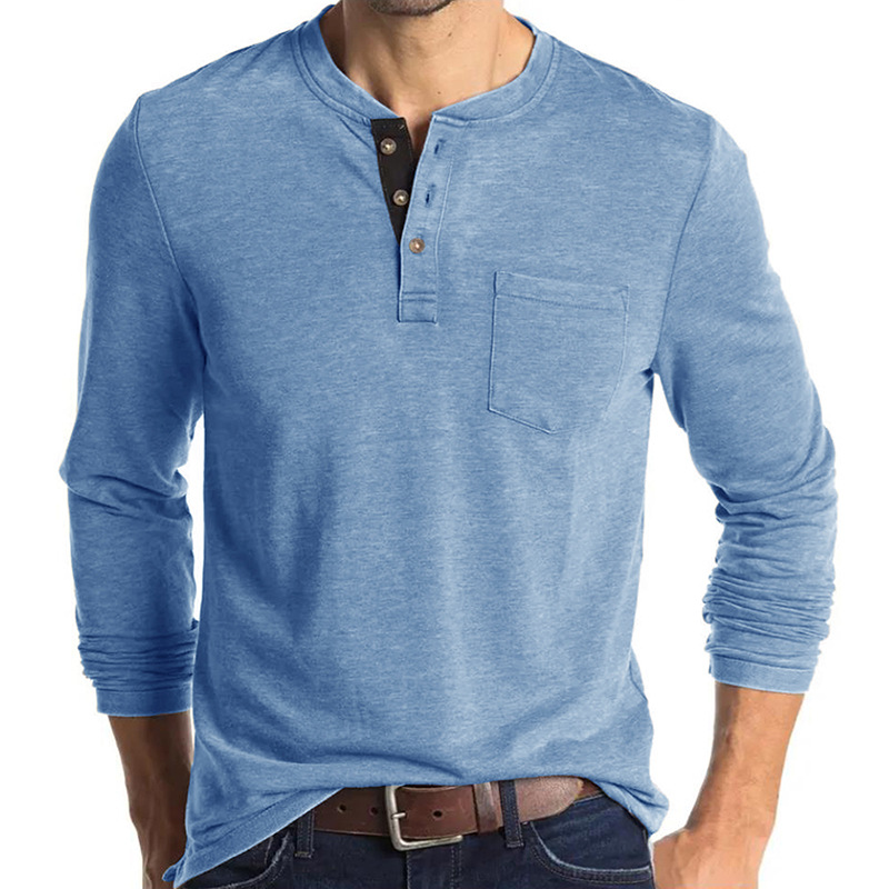 Men's Long Sleeve Henley Style - Undershirt Crew Neck incelemesi ve fiyatı