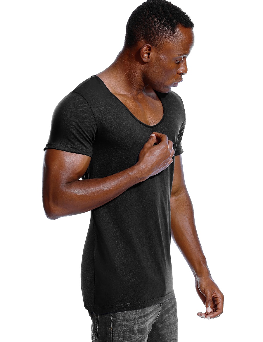Scoop Neck T Shirt for Men Low - Undershirt Crew Neck incelemesi ve fiyatı