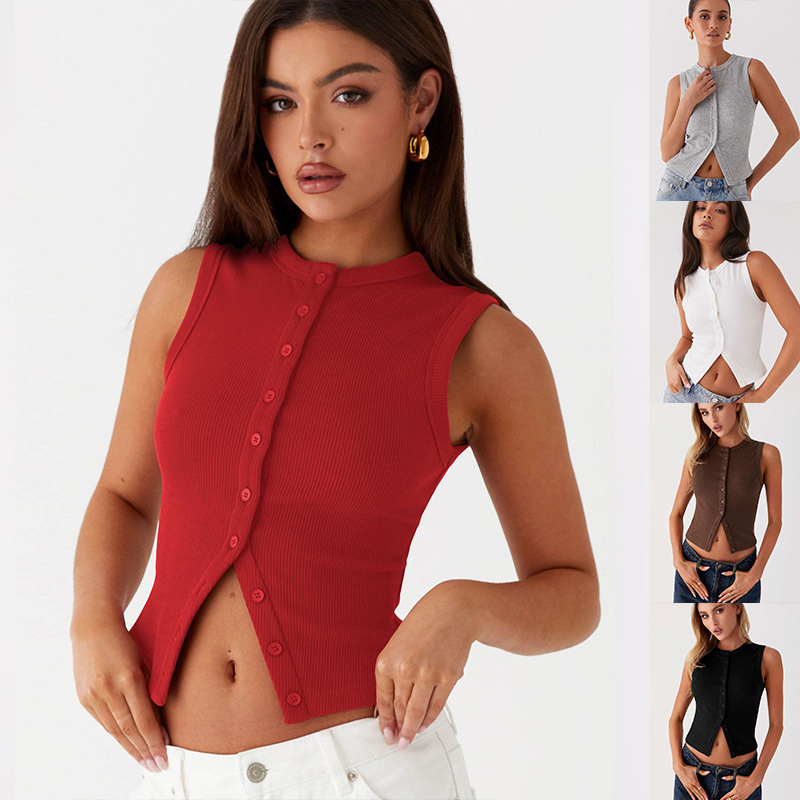 Ribbed Tank Button Crop Top Y2 - Tank Top Ribbed incelemesi ve fiyatı