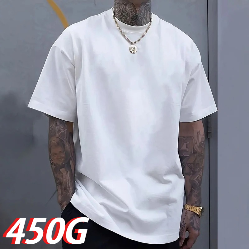 Black 450g Heavyweight Cotton  - Undershirt Crew Neck incelemesi ve fiyatı