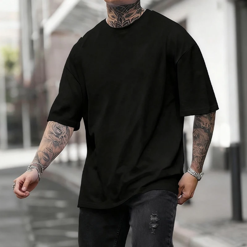 Black 450g Heavyweight Cotton  - Undershirt Crew Neck incelemesi ve fiyatı