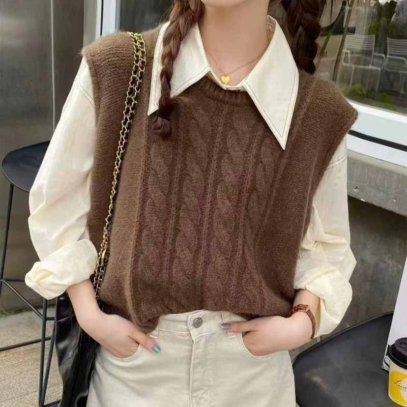 2025 New O-Neck Knitted Vest W - Sleeveless Undershirt incelemesi ve fiyatı