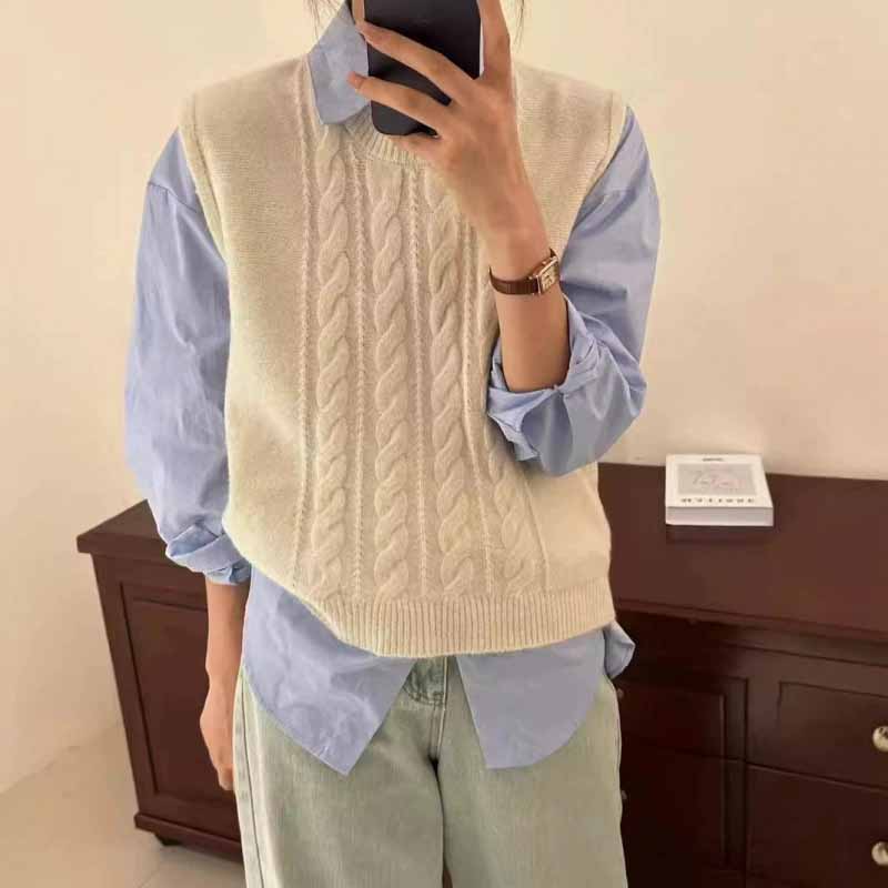 2025 New O-Neck Knitted Vest W - Sleeveless Undershirt incelemesi ve fiyatı