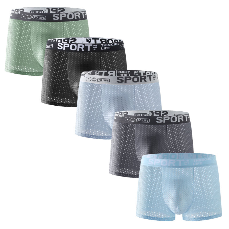 5PCS Men's Ice Silk Mesh Boxer - Mesh Sport Boxer incelemesi ve fiyatı