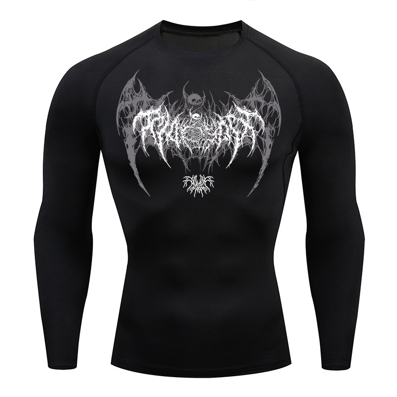 Skull Wings Print Long Sleeve  - Base Layer Top incelemesi ve fiyatı
