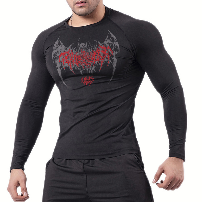 Skull Wings Print Long Sleeve  - Base Layer Top incelemesi ve fiyatı