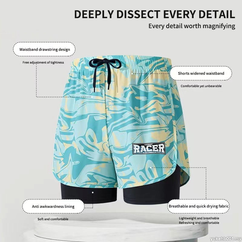 Swimming Trunks Adult Double L - Trunk Breathable Men incelemesi ve fiyatı