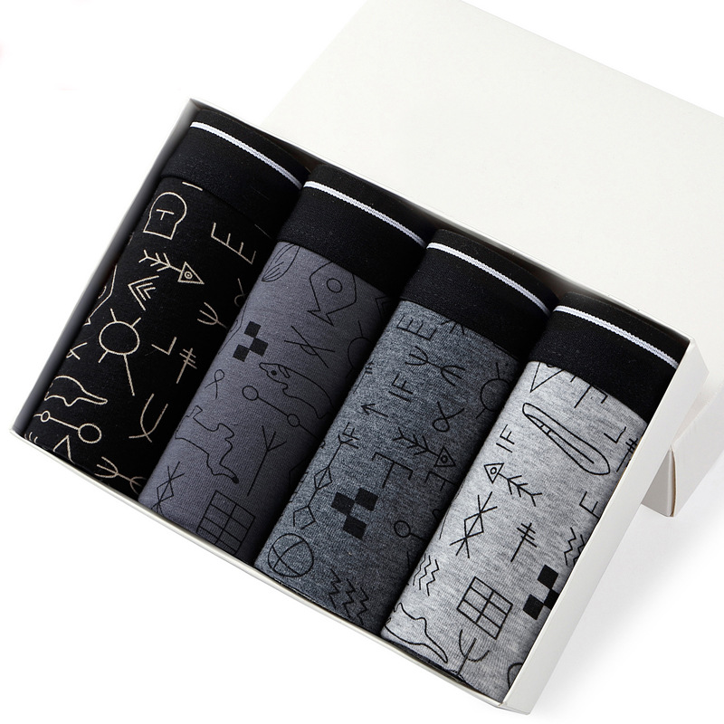 4pcs Men's Panties Sexy Shorts - Boxer Brief Pack Cotton incelemesi ve fiyatı