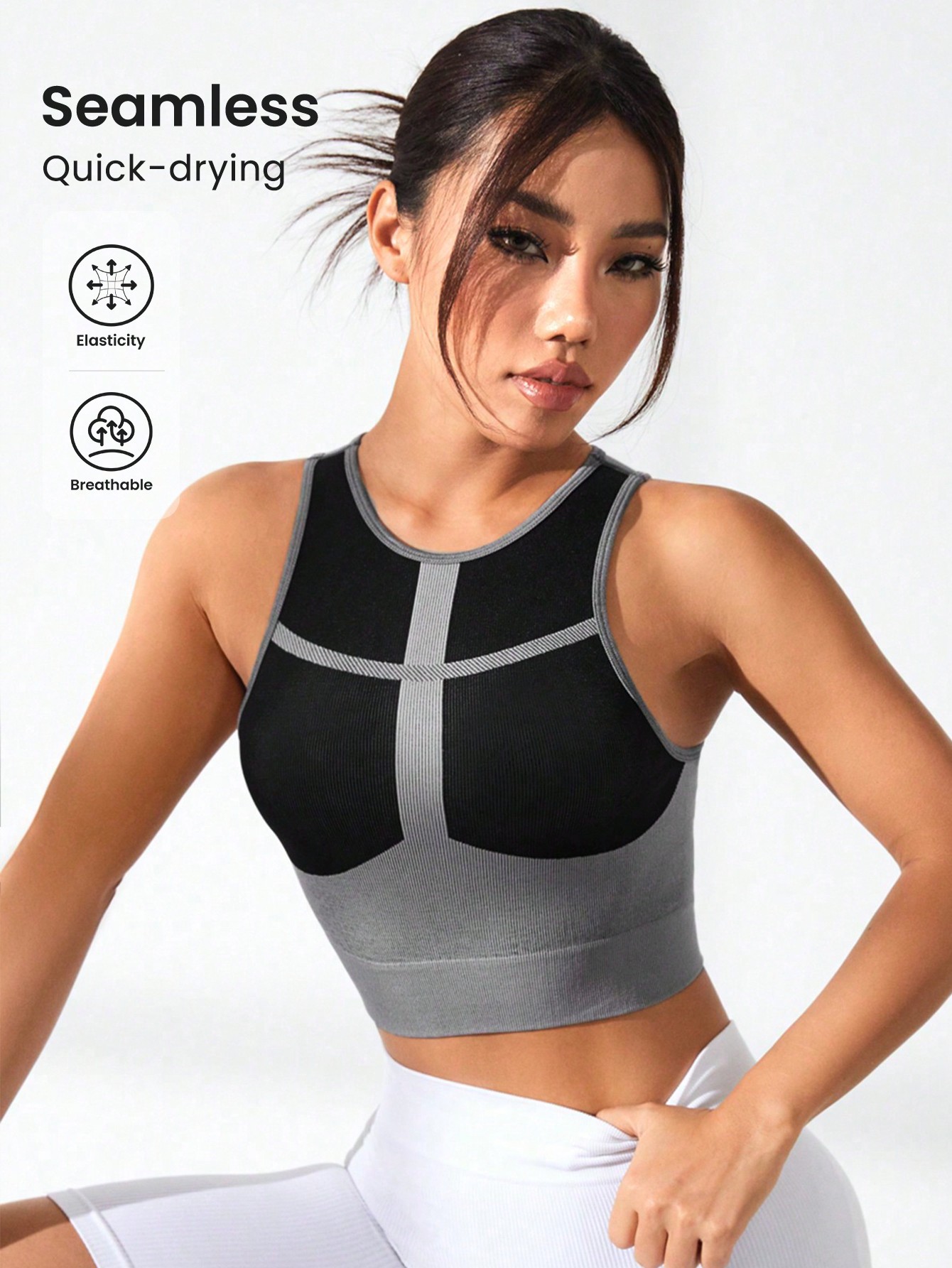 Women Color Block Cross Line R - Tank Top Ribbed incelemesi ve fiyatı