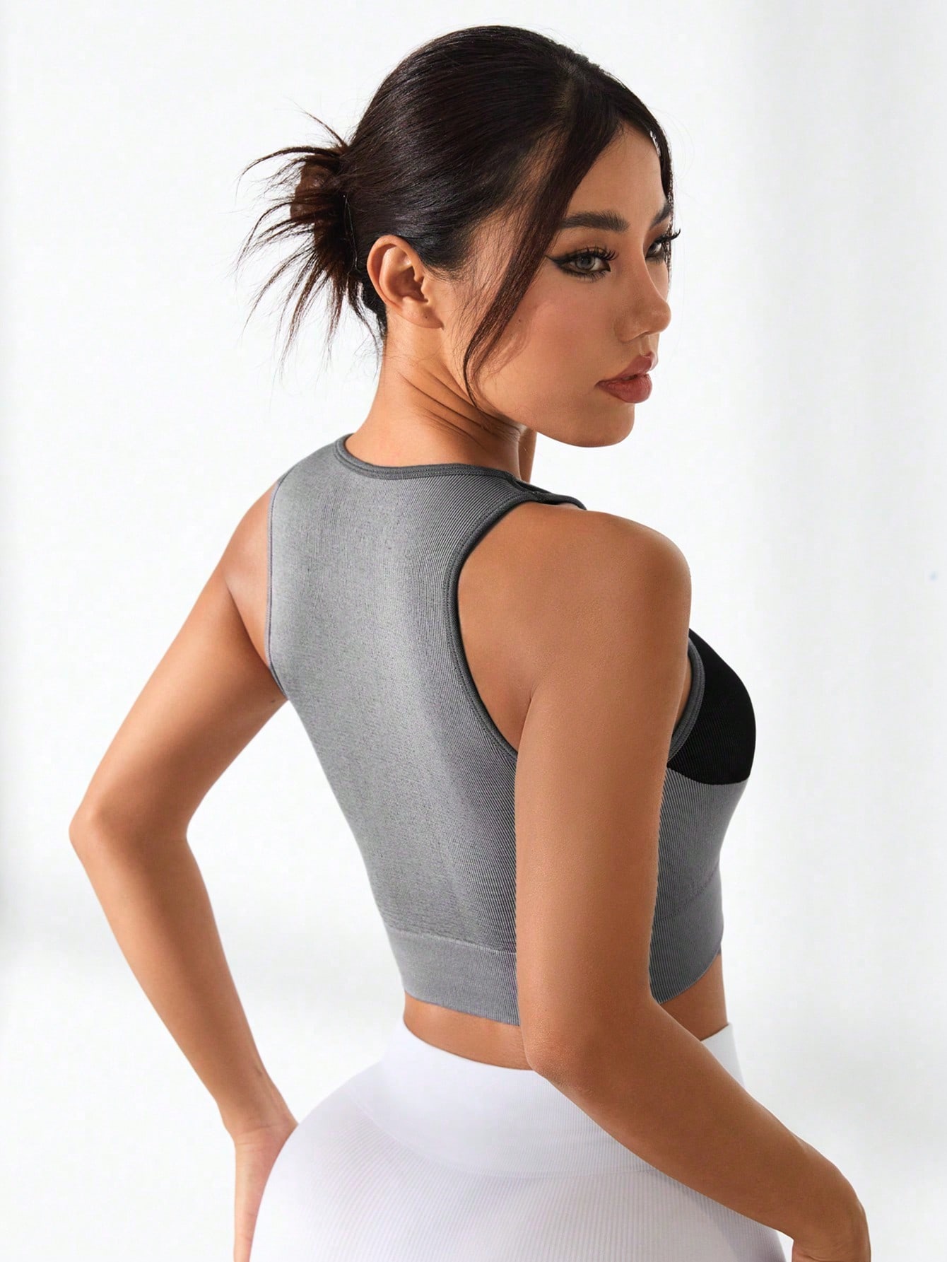 Women Color Block Cross Line R - Tank Top Ribbed incelemesi ve fiyatı