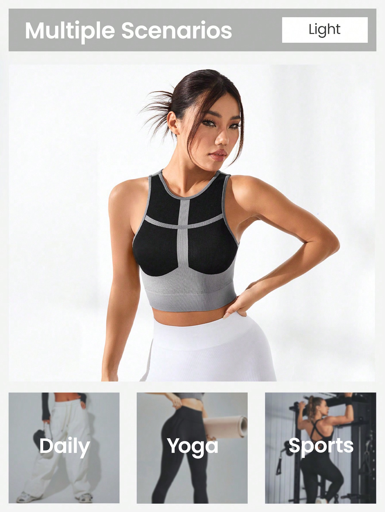 Women Color Block Cross Line R - Tank Top Ribbed incelemesi ve fiyatı