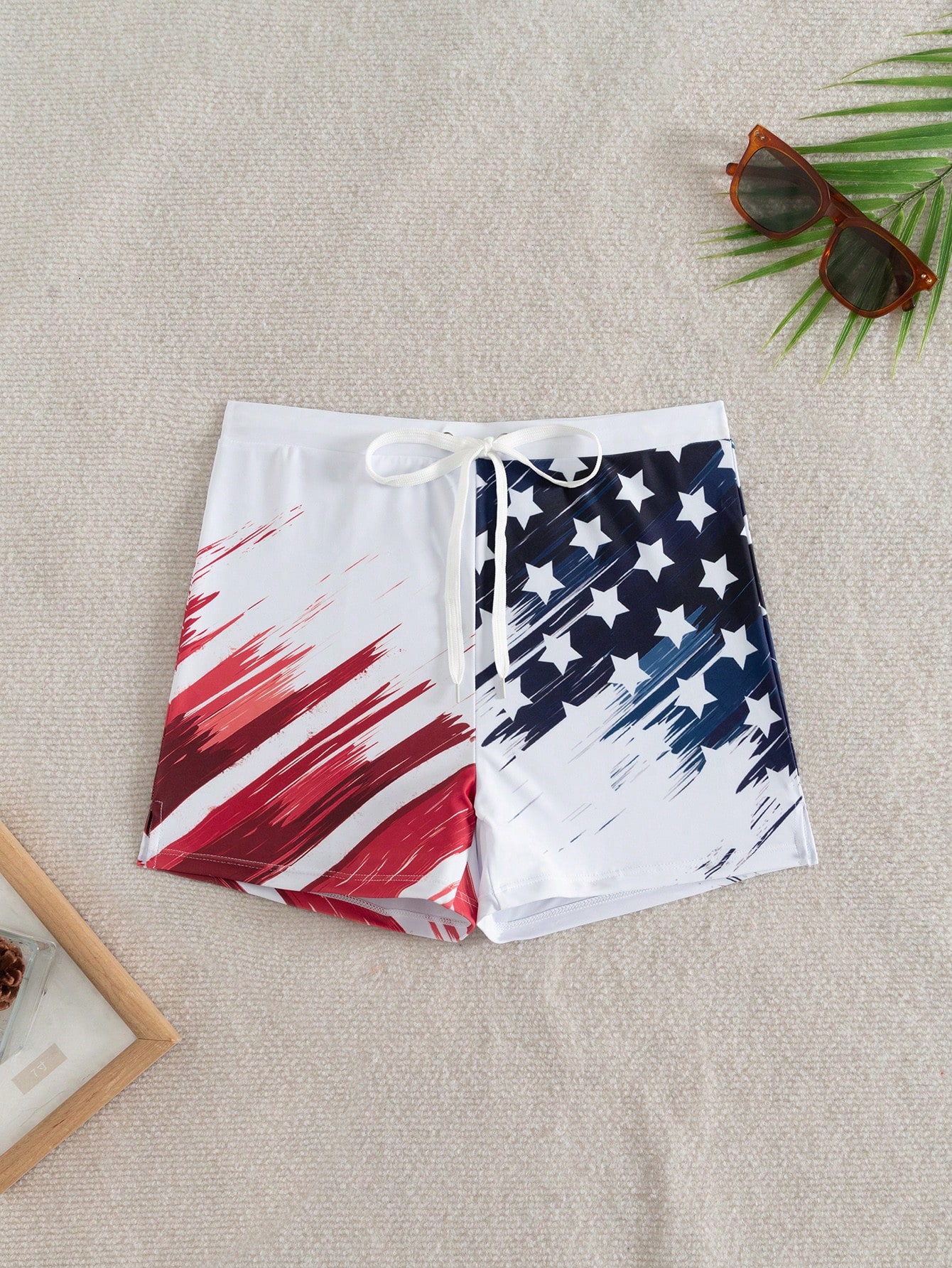 Men's Casual Flag Printed Draw - Bamboo Fiber Trunk incelemesi ve fiyatı