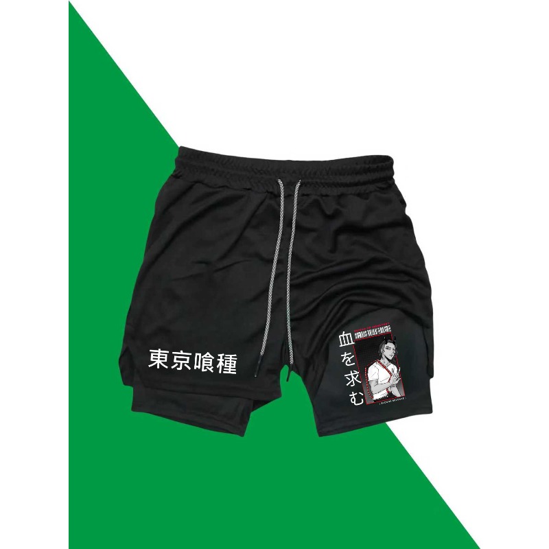 Tokyo Ghoul Print 2in1 Running - Compression Shorts Athletes incelemesi ve fiyatı