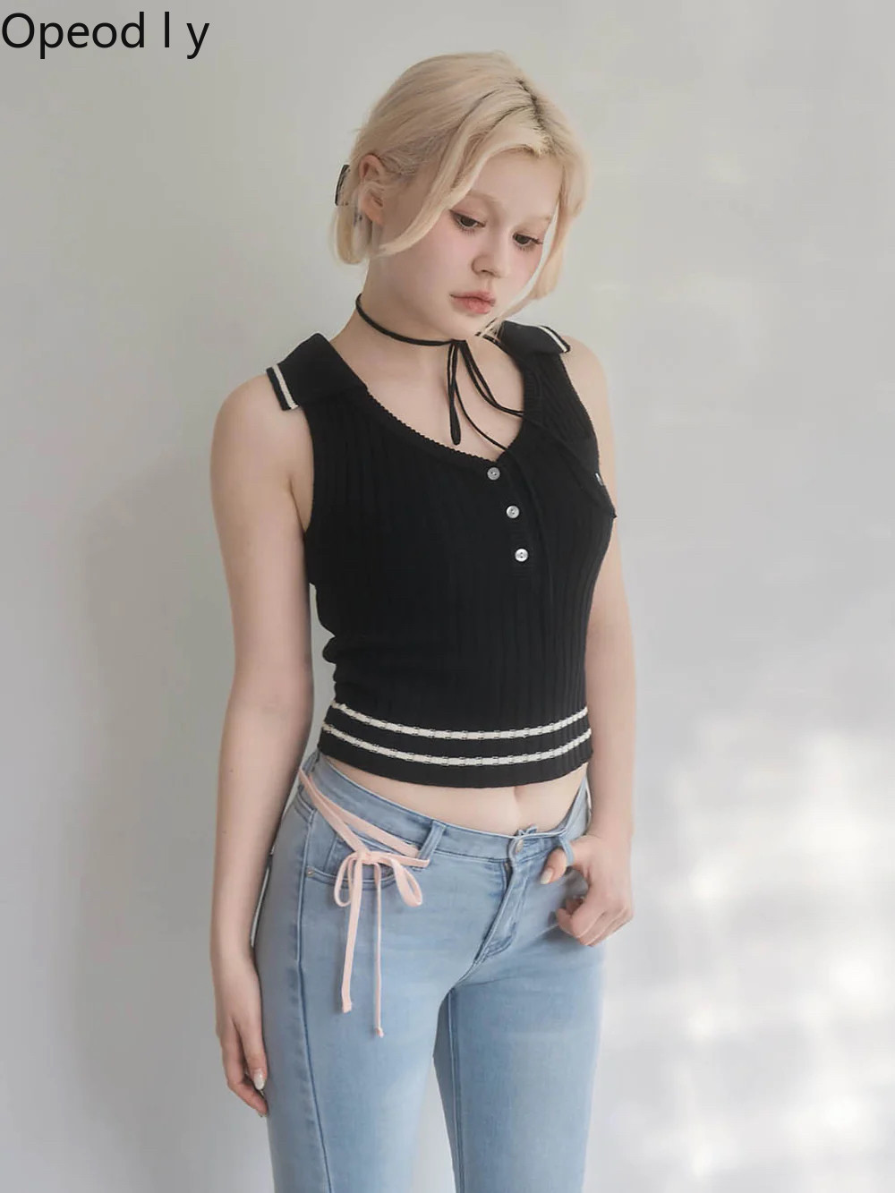 Japanese Sweet Lapel Twist V-n - Suspender Tank Top incelemesi ve fiyatı