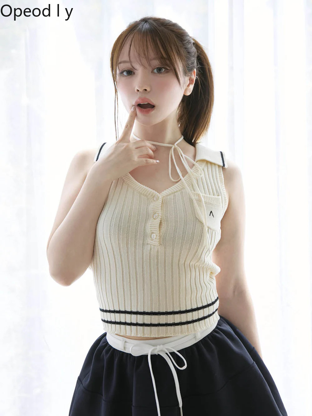 Japanese Sweet Lapel Twist V-n - Suspender Tank Top incelemesi ve fiyatı