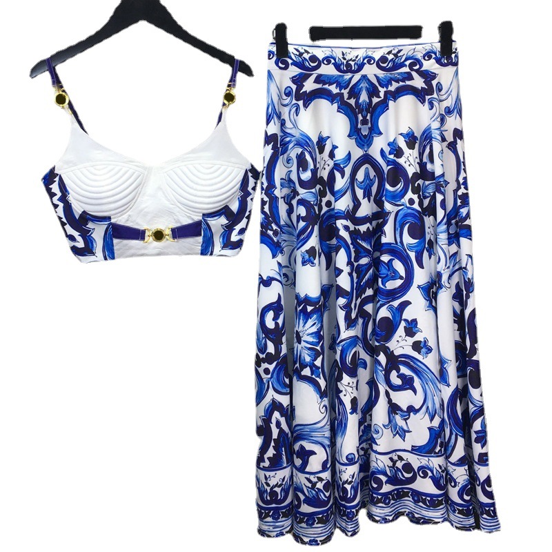 Summer Bohemain Blue And White - Suspender Tank Top incelemesi ve fiyatı