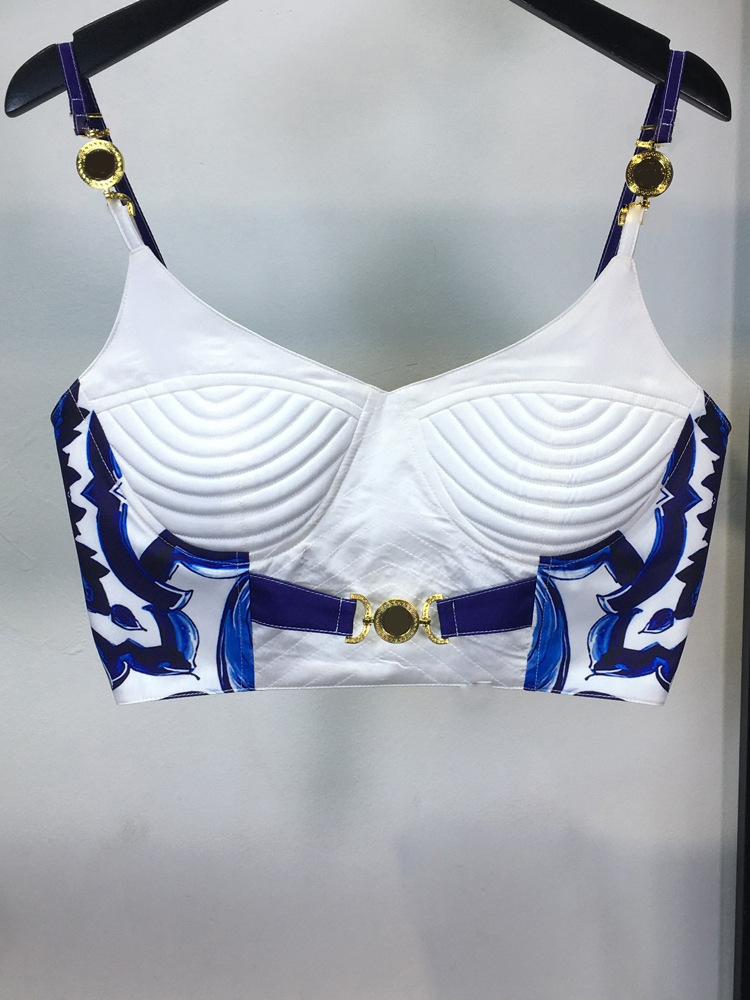 Summer Bohemain Blue And White - Suspender Tank Top incelemesi ve fiyatı