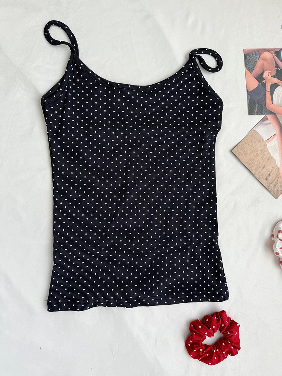 Navy Dot Ribbed Shorts Sets Wo - Tank Top Ribbed incelemesi ve fiyatı