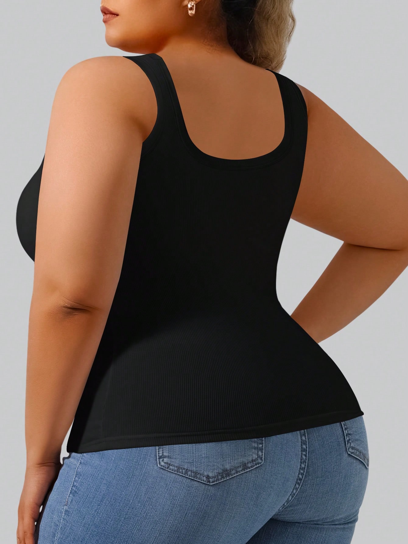 Plus Size Women's High Stretch - Tank Top Ribbed incelemesi ve fiyatı