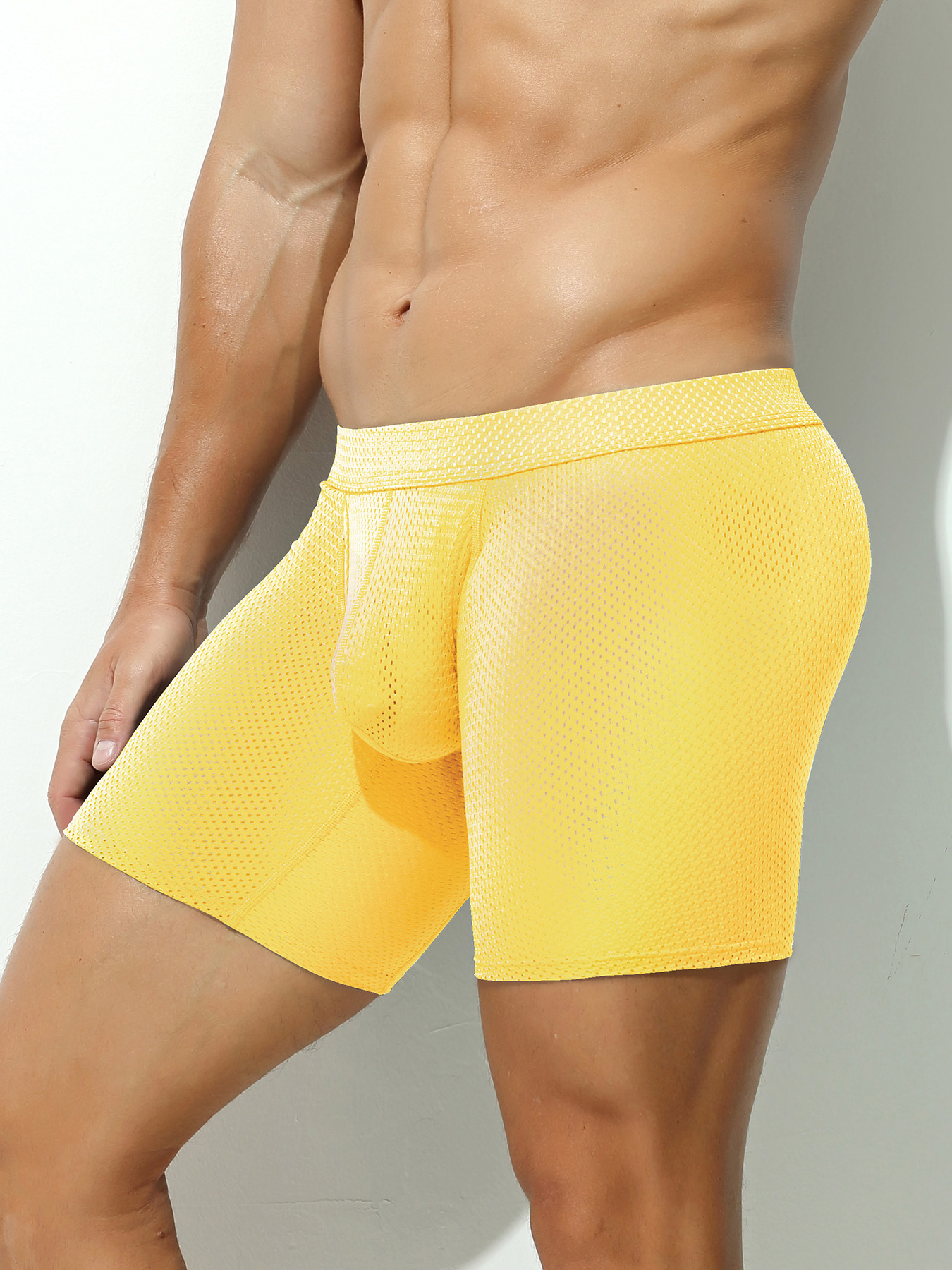 1pcs Men's Long Boxer Underwea - Mesh Sport Boxer incelemesi ve fiyatı